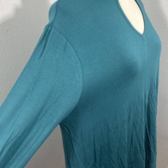 Laurie Felt Blouse Womens Medium Green Jersey Keyhole Tunic Top - Picture 5 of 9
